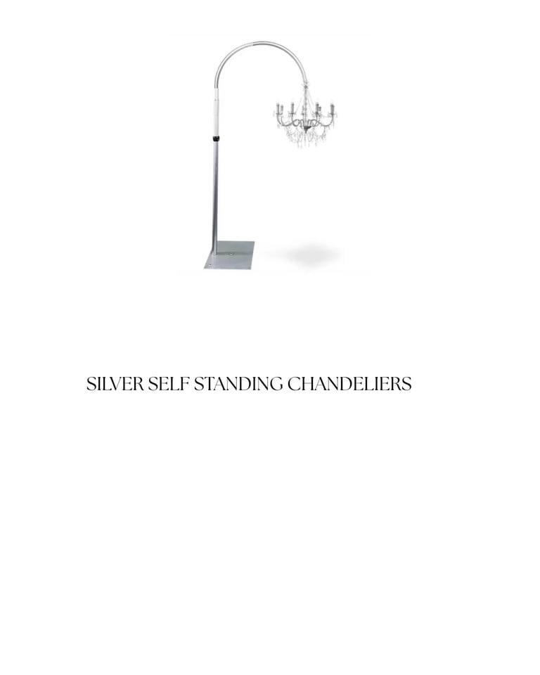Silver self-standing arc floor lamp with crystal chandelier-style light fixture and square base